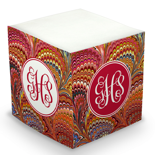 Flame Italian Marble Sticky Memo Cube